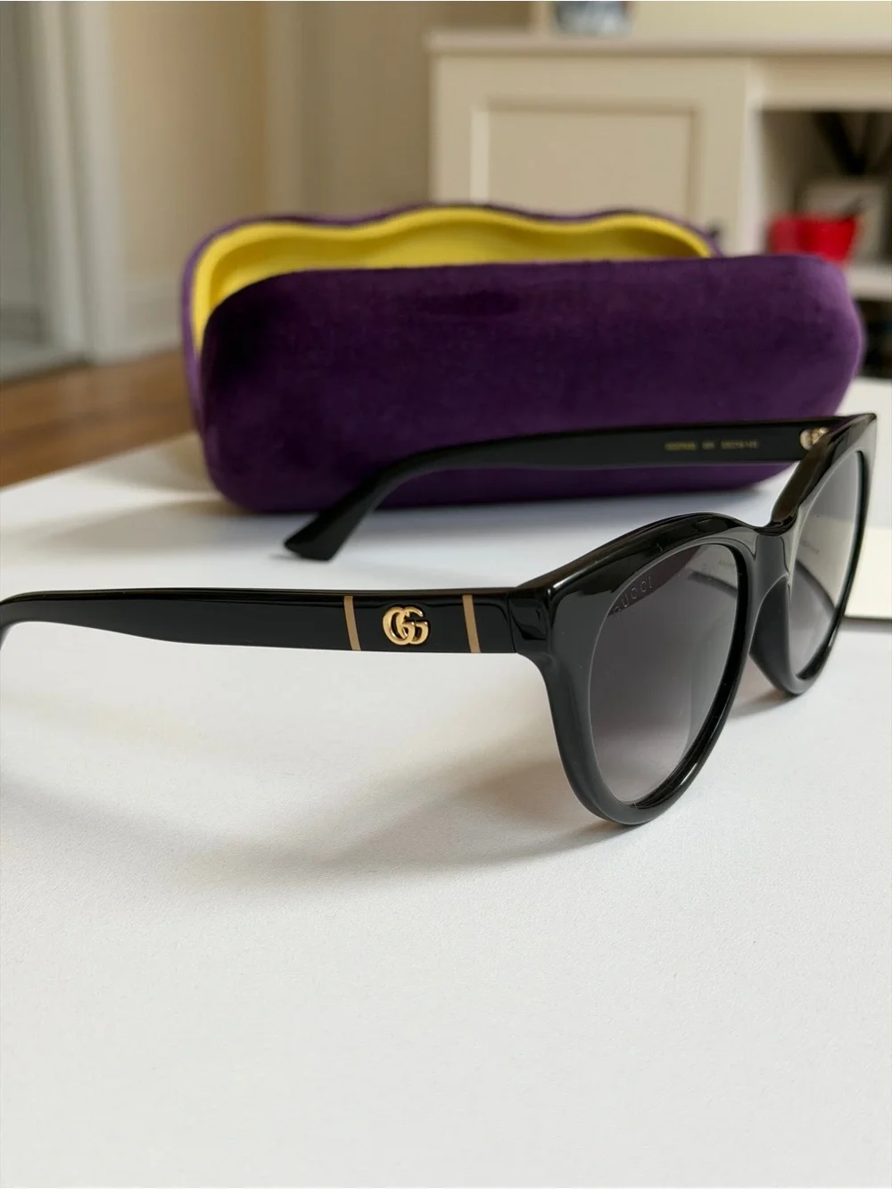 Gucci Women's Black Cat-Eye Sunglasses